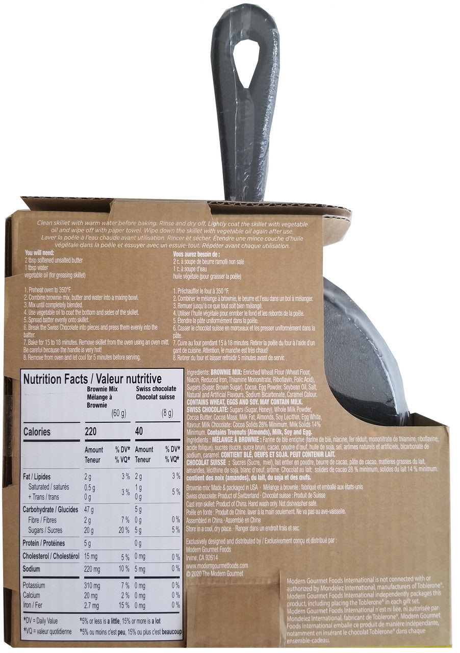 Cast Iron Skillet Toblerone Brownie Baking Kit, 76g/2.7oz., {Imported