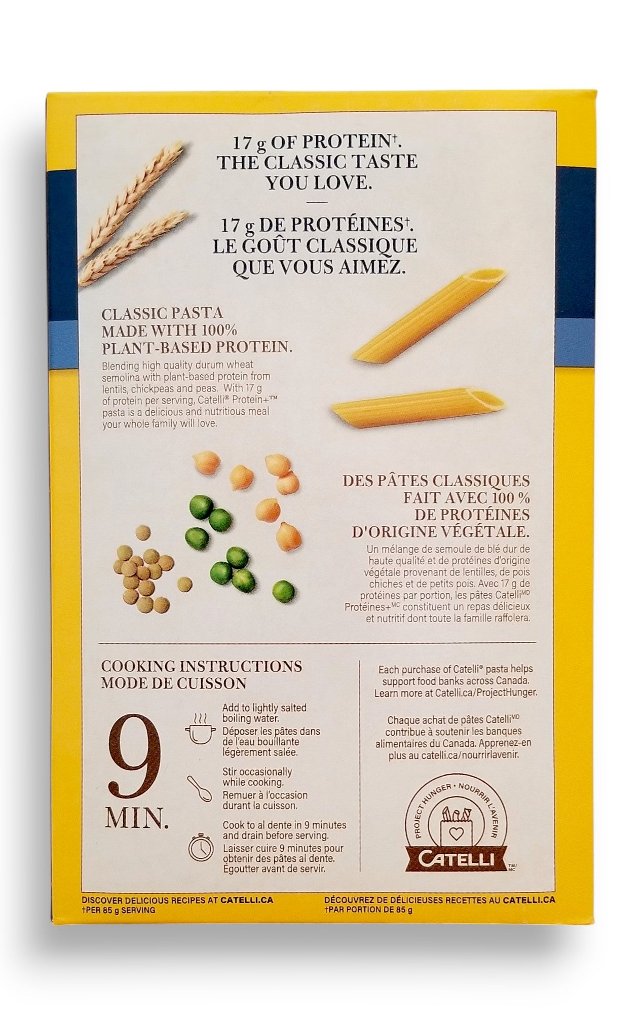 Catelli Protein+ Penne Pasta, 340g/12 oz - Back