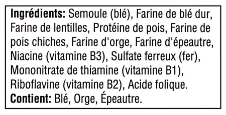 Catelli Protein+ Penne Pasta, 340g/12 oz - Ingredients