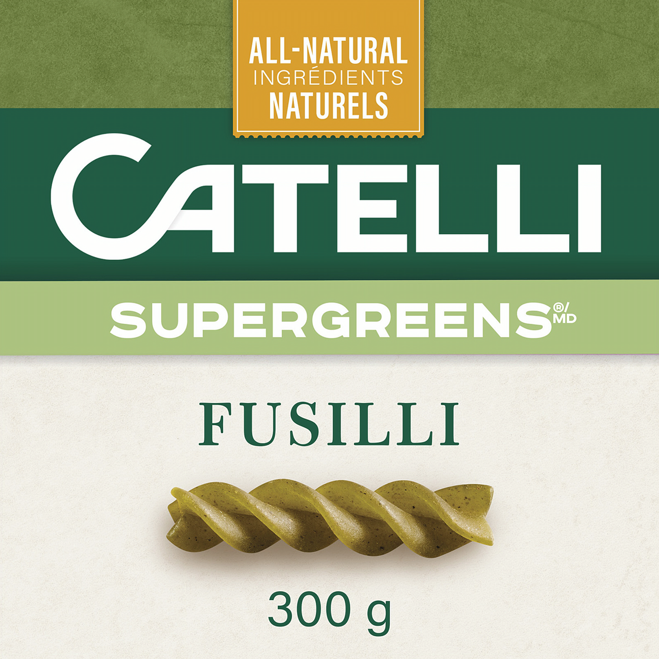 Catelli Super Greens Fusilli Pasta, 300g/10.6 oz - Front
