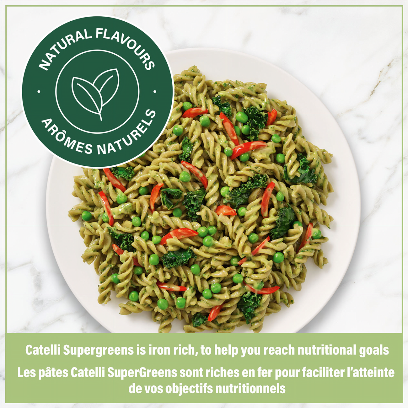 Catelli Super Greens Fusilli Pasta, 300g/10.6 oz - Prepared