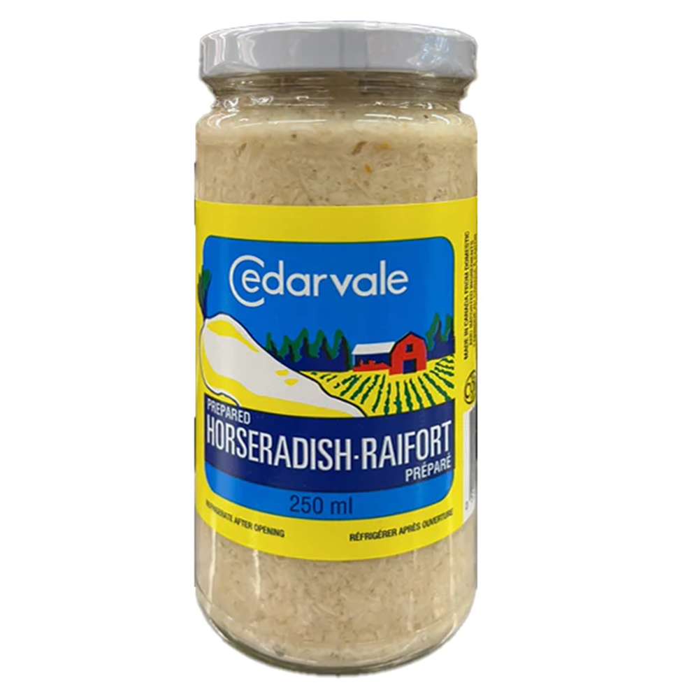 Cedarvale Prepared Horseradish, 250ml/8.75 oz. Jar {Imported from Canada}