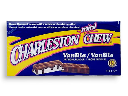 Charleston Chew, Mini Vanilla Nougat Milk Chocolate Chews, 113g/4 oz. Box - Front