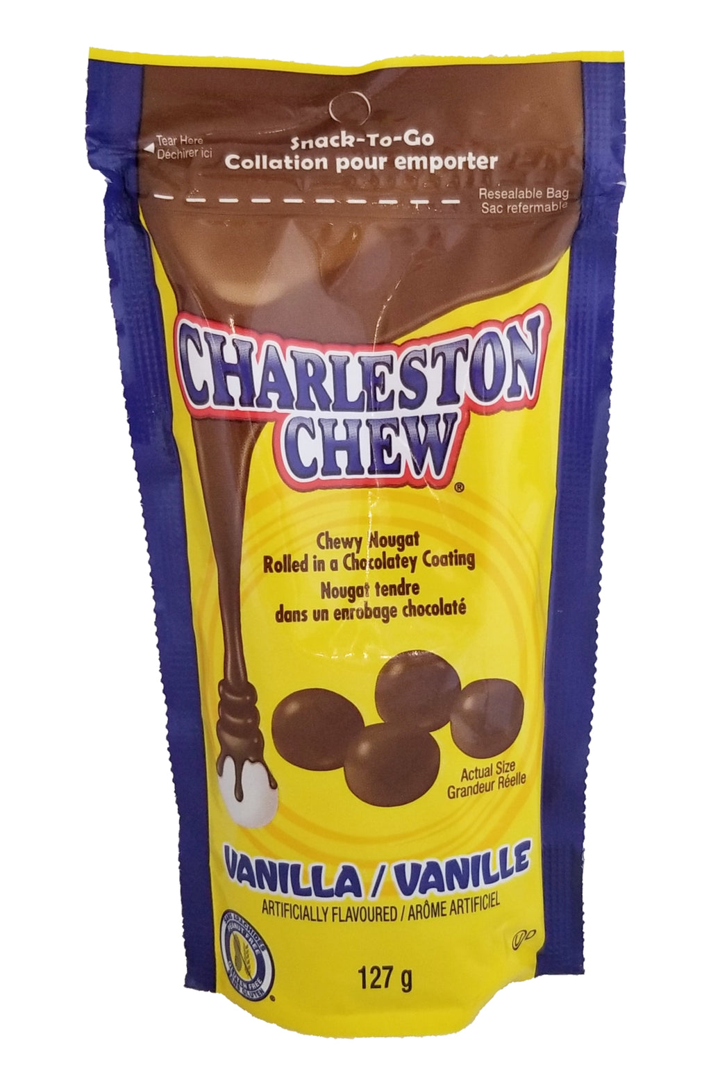 Charleston Chew, Chewy Vanilla Nougat in Chocolatey Coating, 127g/4.4 oz. Bag {Imported from Canada}