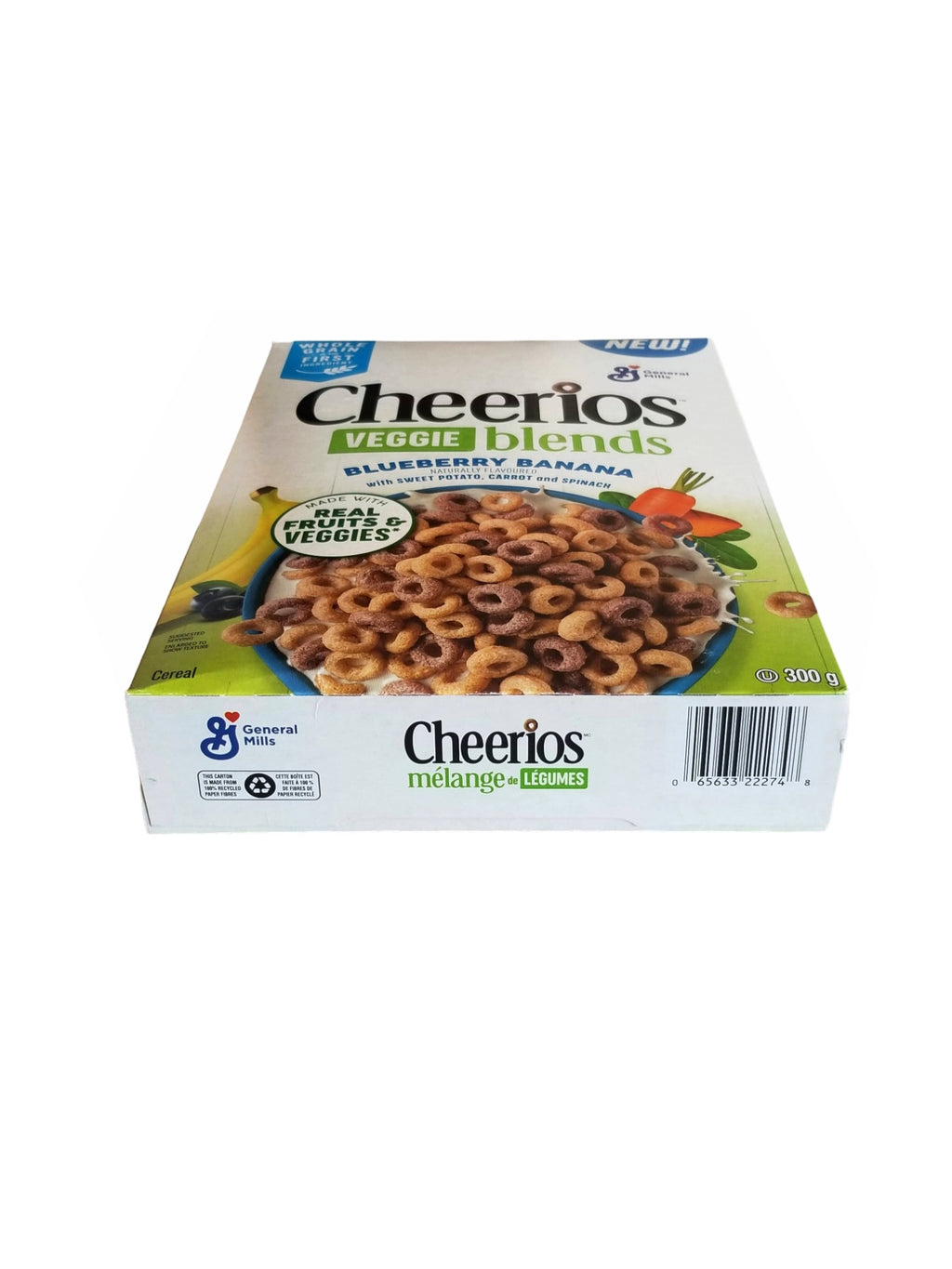 Cheerios Veggie Blends, Blueberry Banana Cereal, 300g/10.5 oz