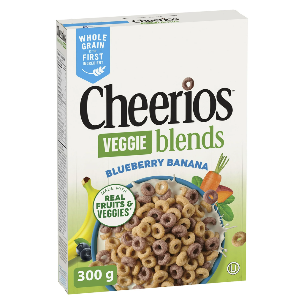 Cheerios Veggie Blends, Blueberry Banana Cereal, 300g/10.5 oz