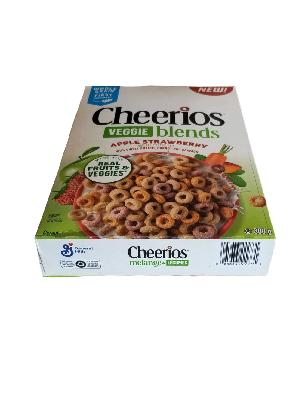 Cheerios Veggie Blends, Apple Strawberry Cereal, 300g/10.5 oz