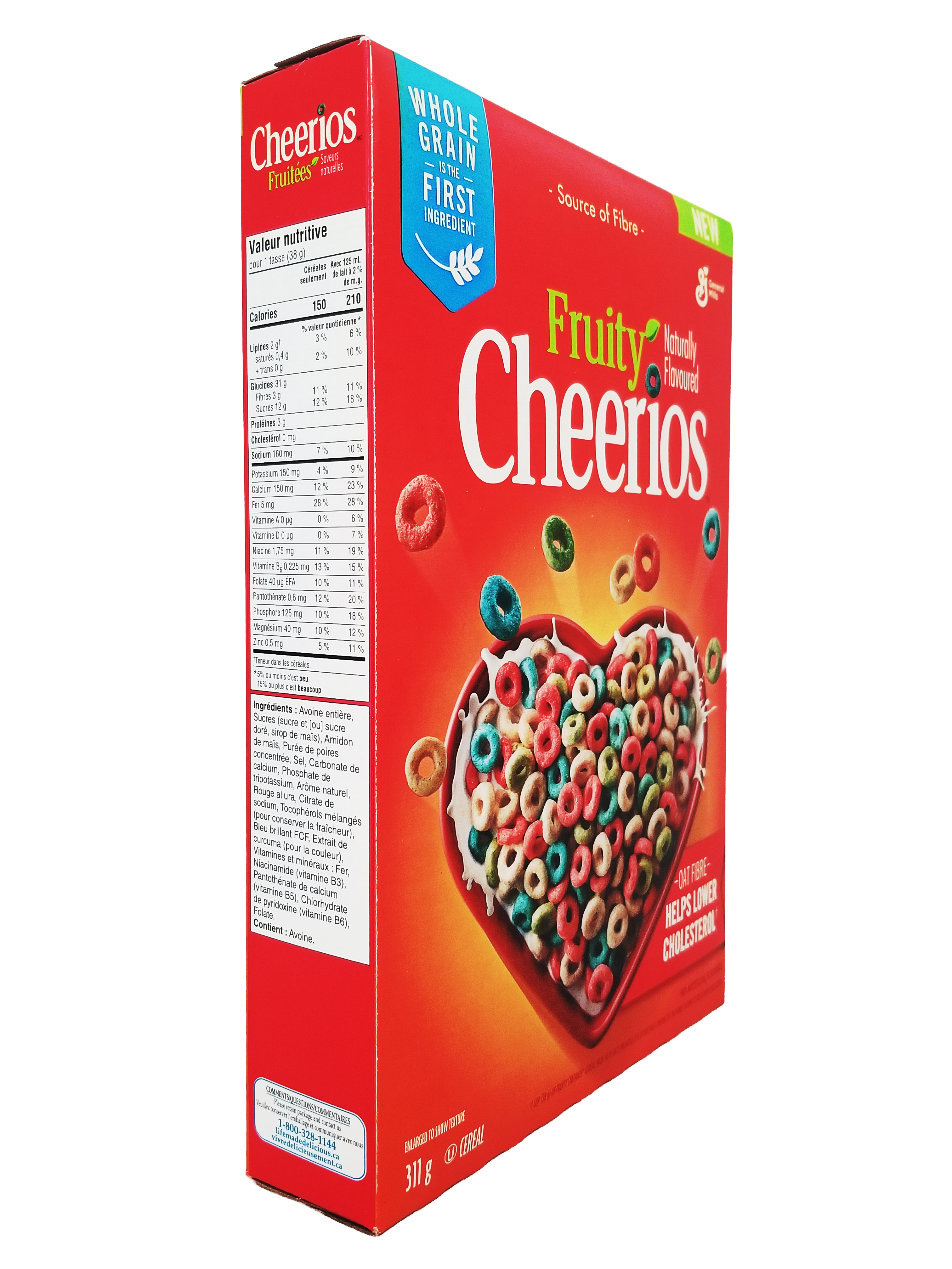 Cheerios Fruity Cereal, 311g/10.9 oz on a white background