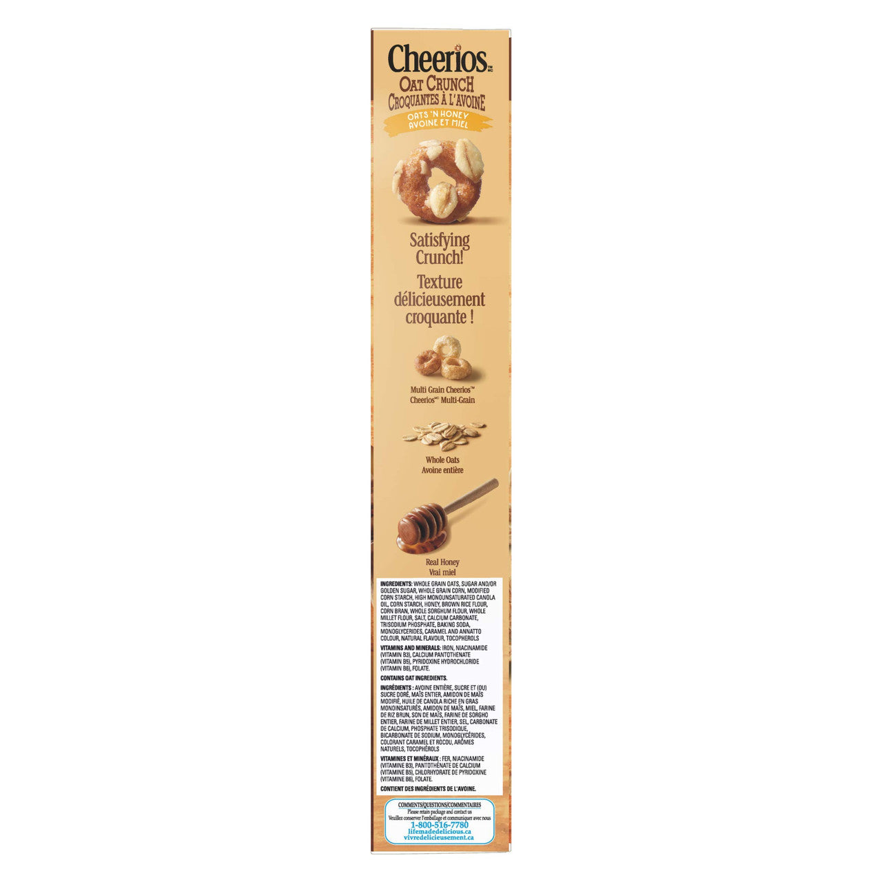 Cheerios Oat Crunch Oats 'N Honey Cereal 516g (18.2 oz) – Crunchy Whole ...