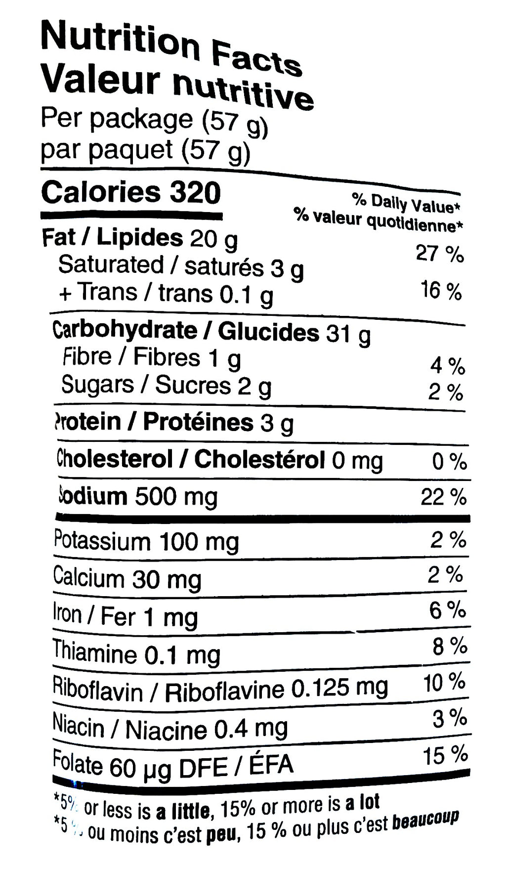 Cheetos Crunchy Cheddar Cheese Flavored Puffs, 57g, nutrition facts label.