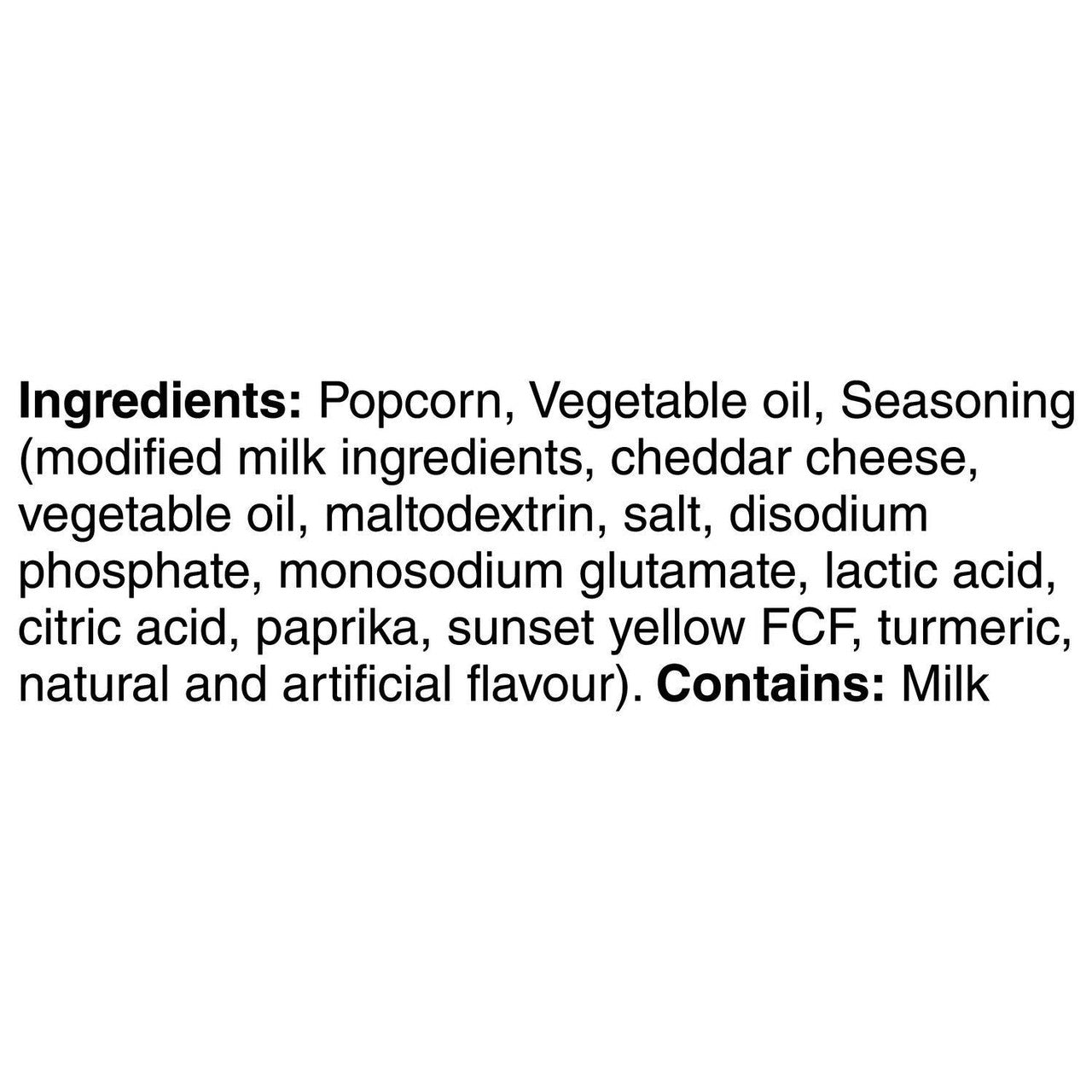 Cheetos Popcorn Cheddar Flavor, 180g/6.3 oz Ingredients