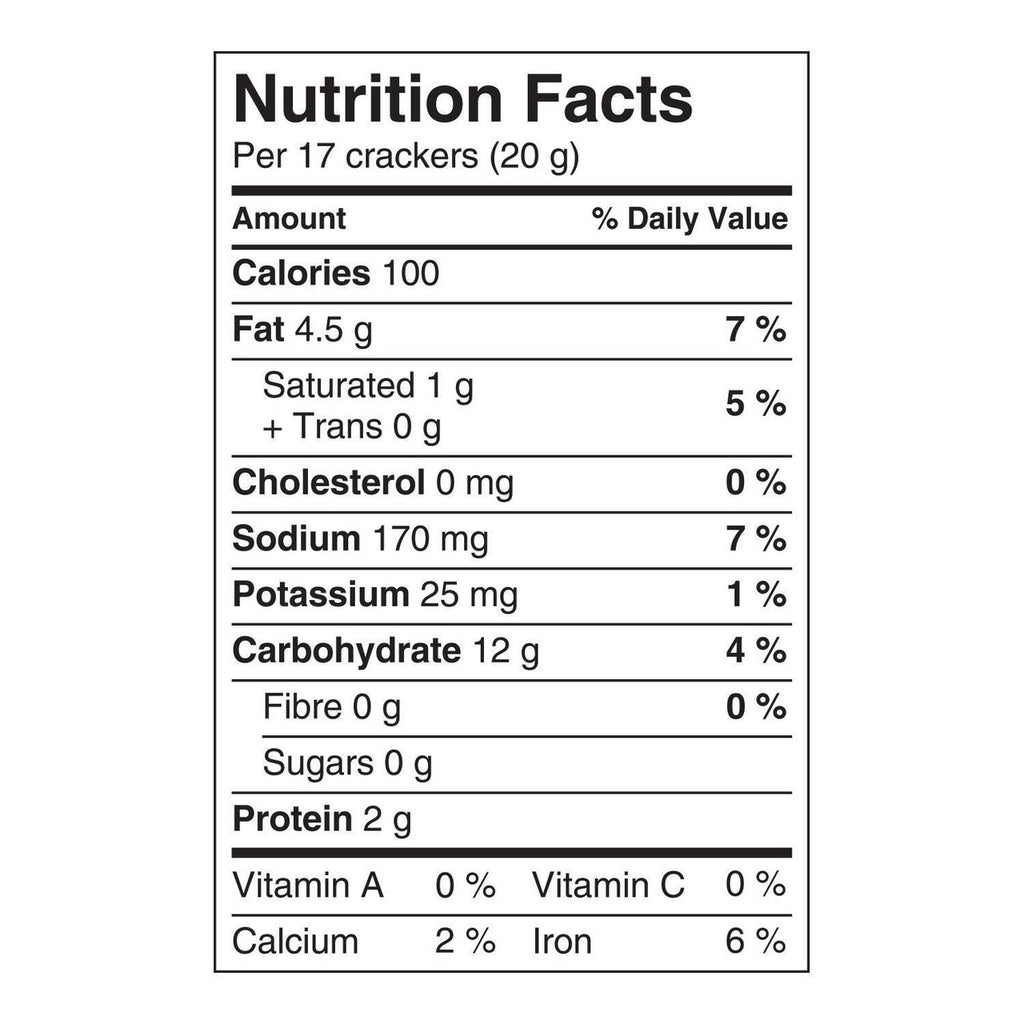 Cheez-It Italian Four Cheese Crackers, 200g/7 oz. Box Nutrition Facts