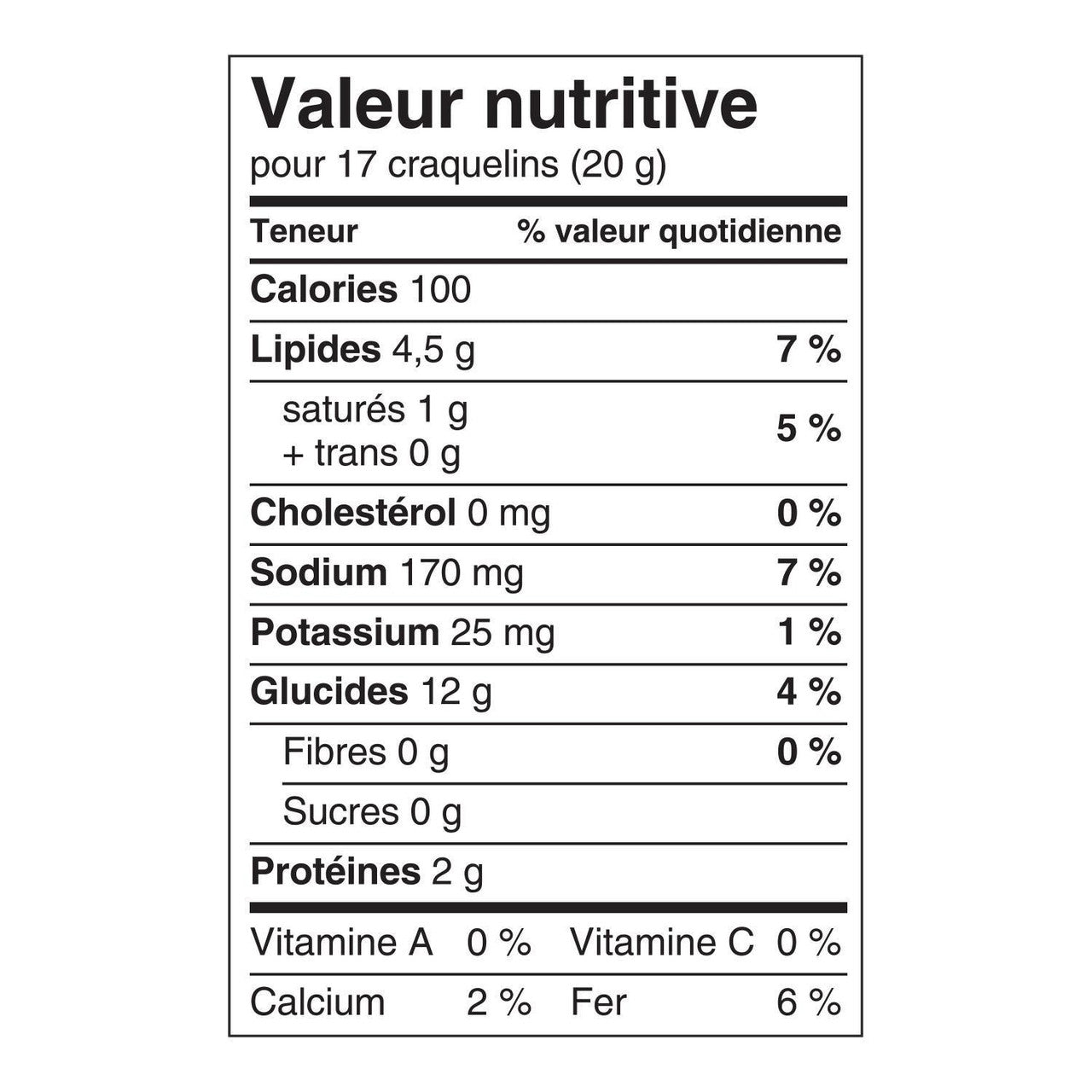 Cheez-It Italian Four Cheese Crackers, 200g/7 oz. Box Nutritional Facts In French