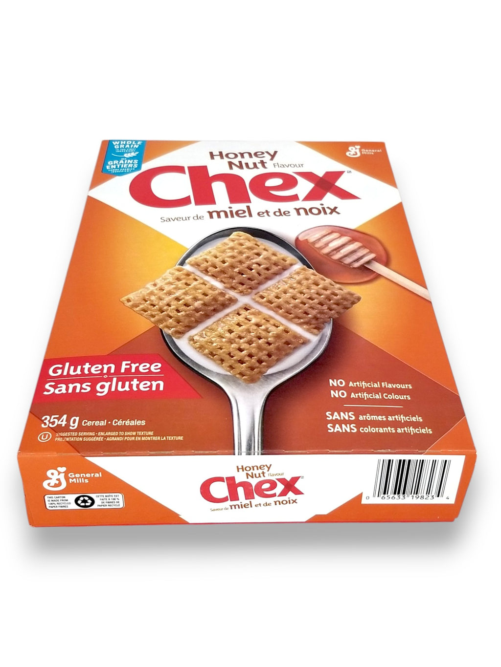 Chex Gluten Free Honey Nut Cereal, 354g/12.5 oz. - Bottom Of Box