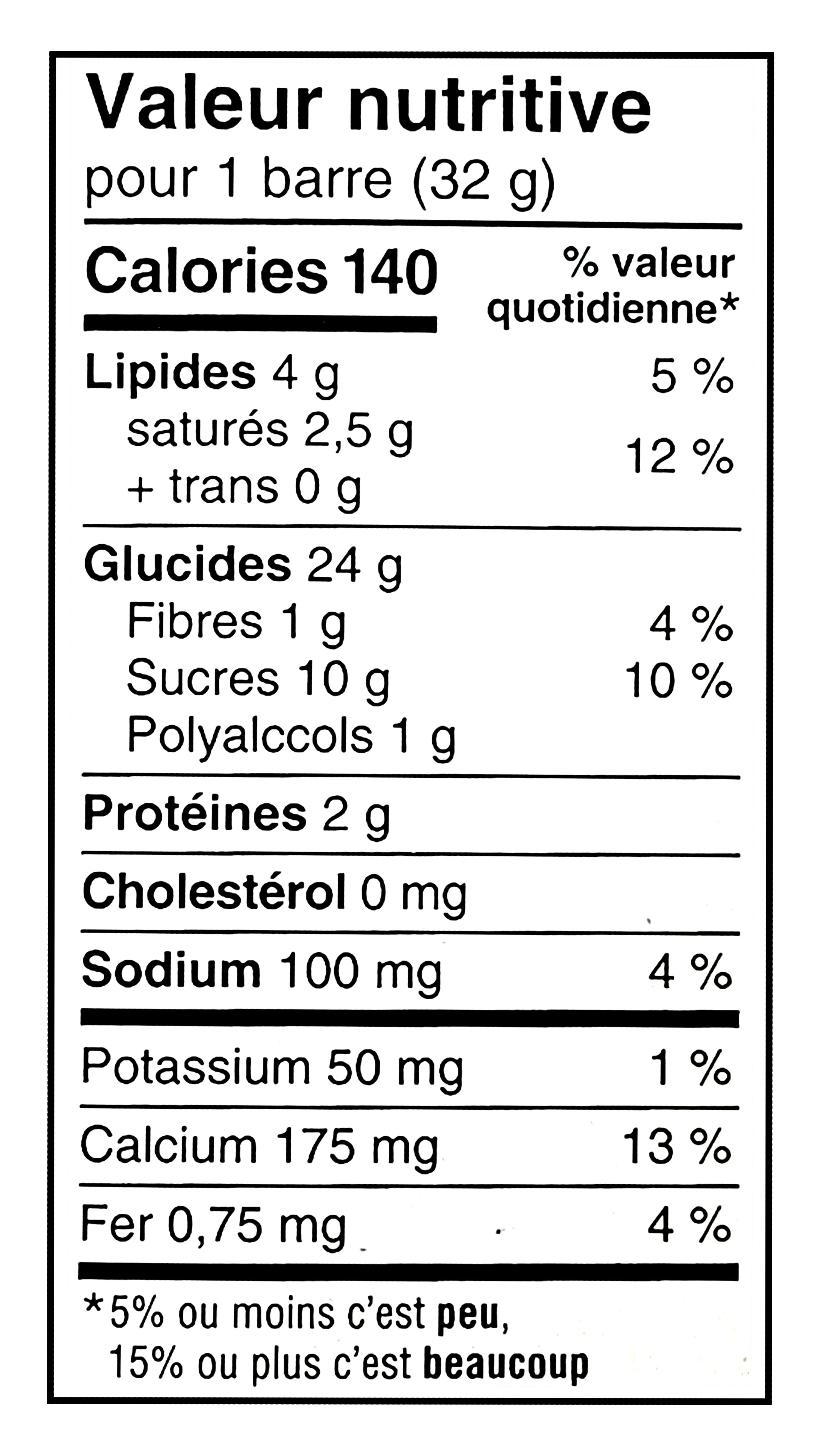 Chex Mix Chocolatey Peanut Butter Bars, 160g/5.6 oz - Nutritional label in French