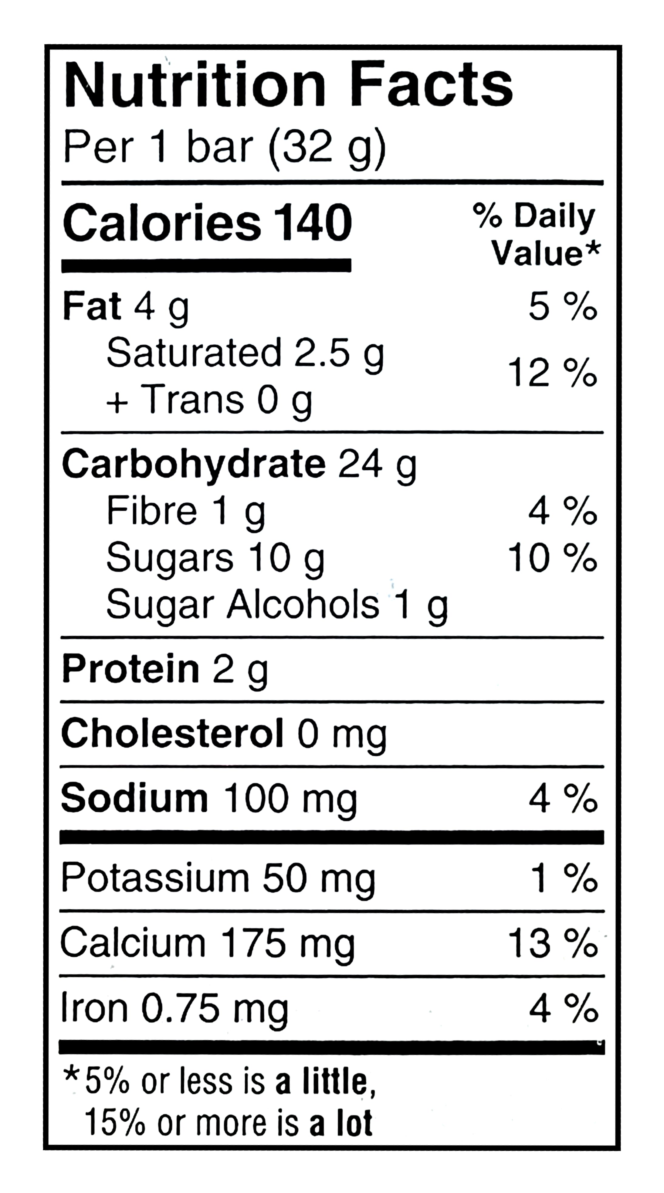 Chex Mix Chocolatey Peanut Butter Bars, 160g/5.6 oz - Nutrition facts label 