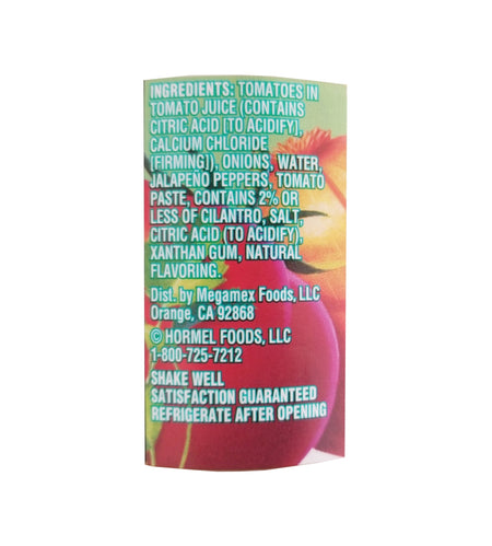 Chi-Chi's Medium Cilantro Salsa, 454g, ingredients label.