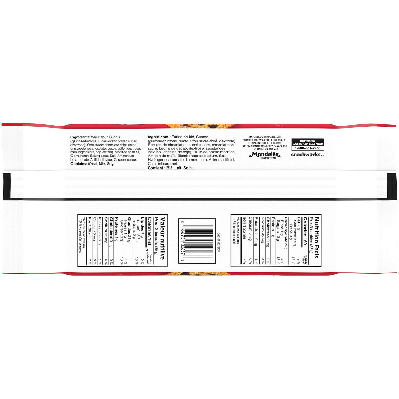 Chips Ahoy! Chewy Chocolate-Chip Cookies, 271g/9.6oz, Bag Back Side