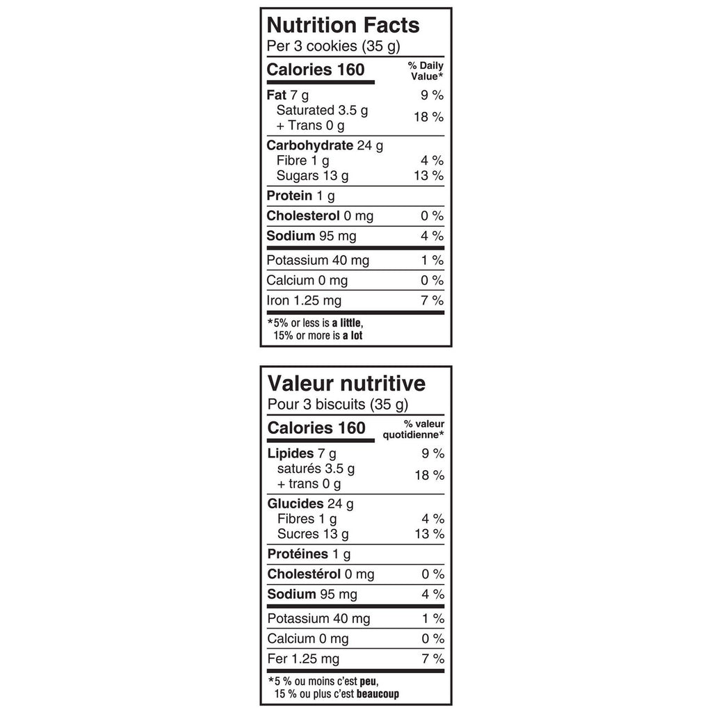 Chips Ahoy! Chewy Chocolate-Chip Cookies, 271g/9.6oz, Bag Nutrition Facts