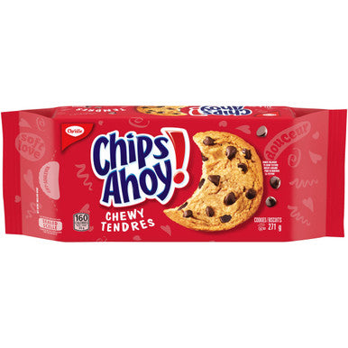 Chips Ahoy! Chewy Chocolate-Chip Cookies, 271g/9.6oz, Bag Top Side