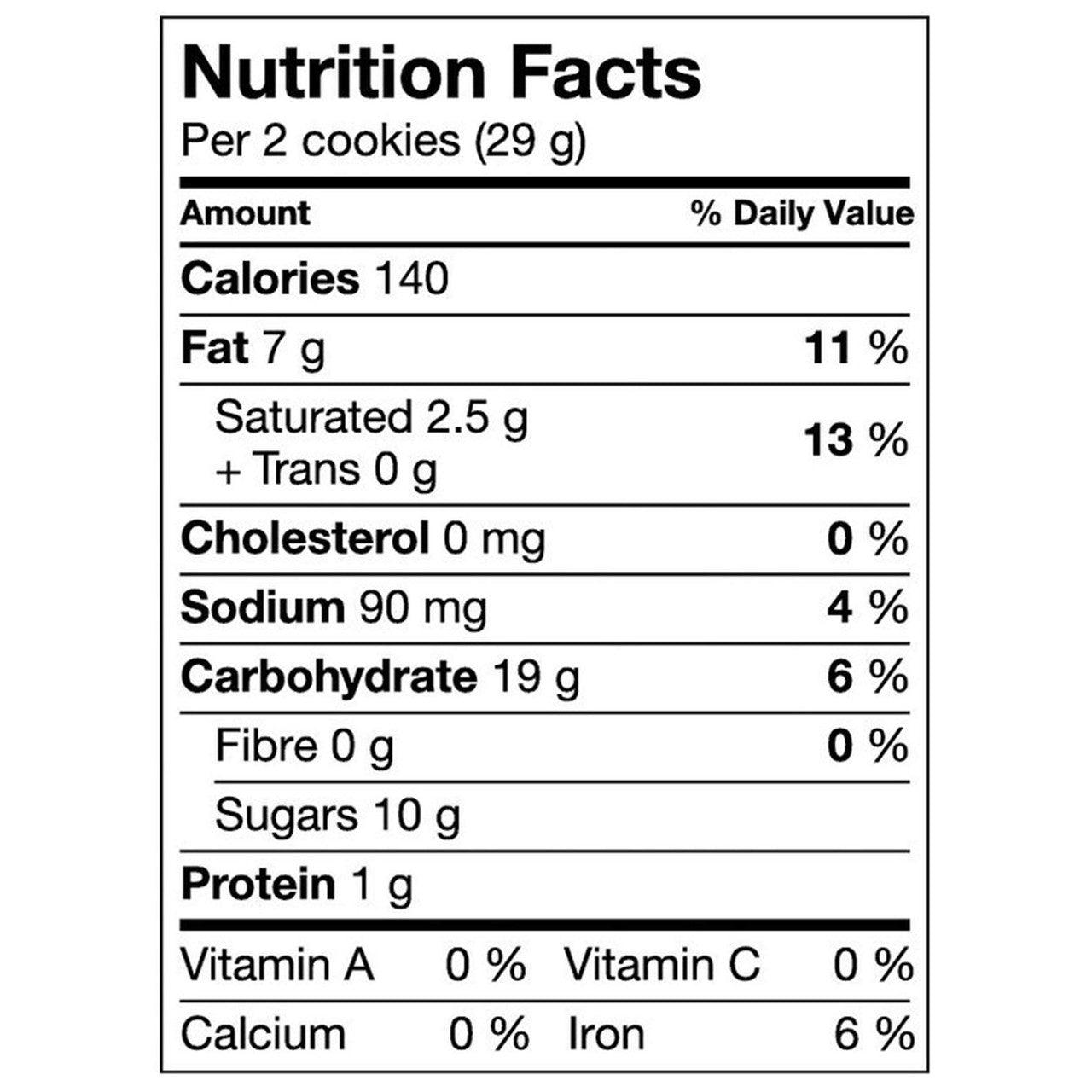Christie Chips Ahoy Rainbow Chocolate Chip Cookies, 300g/10.6oz Bag Nutrition Facts
