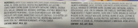 Christie Chips Ahoy Rainbow Chocolate Chip Cookies, 300g/10.6oz Bag Ingredients