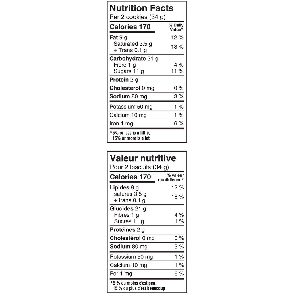Christie Chips Ahoy Triple Chocolate Chunks Chip Cookies, 251g/8.9oz Nutrition Facts