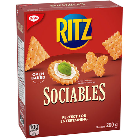 Christie Ritz Sociables Crackers, 200g/7.1oz, Box Left Angle