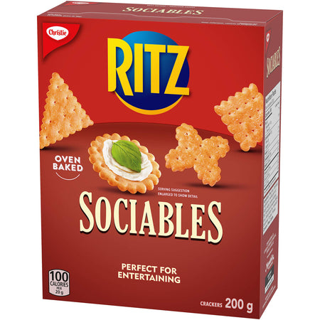 Christie Ritz Sociables Crackers, 200g/7.1oz, Box Right Angle