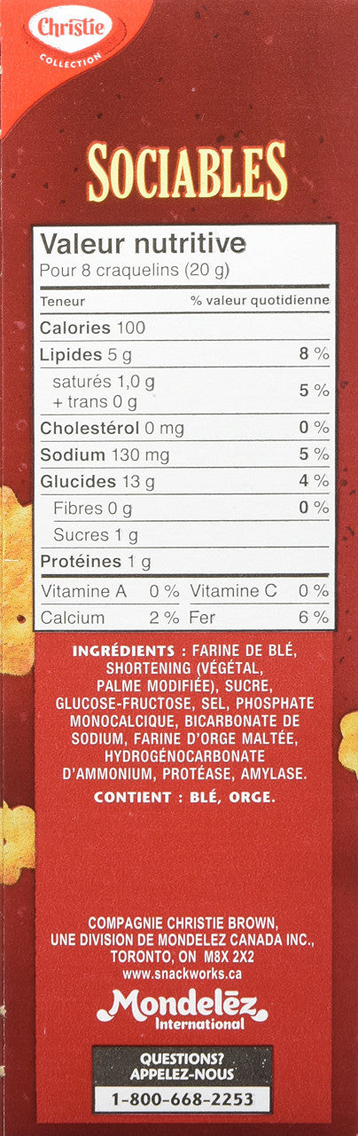 Christie SOCIABLES Crackers, 200g/7.1oz. Box Left Side