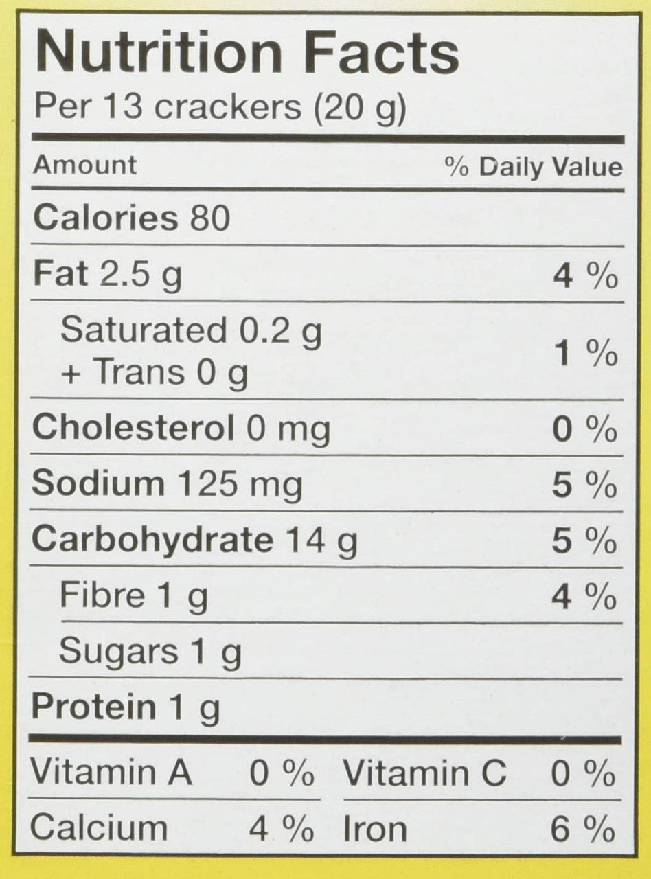 Christie Wheat Thins Spinach & Roasted Garlic Crackers, 175g/6.2 oz., Box Nutrition Facts