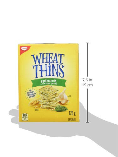 Christie Wheat Thins Spinach & Roasted Garlic Crackers, 175g/6.2 oz., Box Size