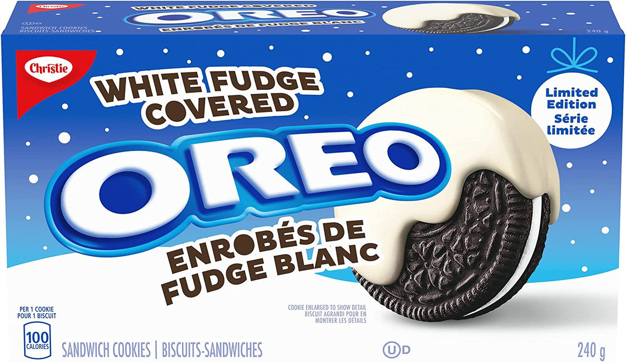 Christie White Fudge Covered Oreo Cookies, 240g/8.4 oz Box