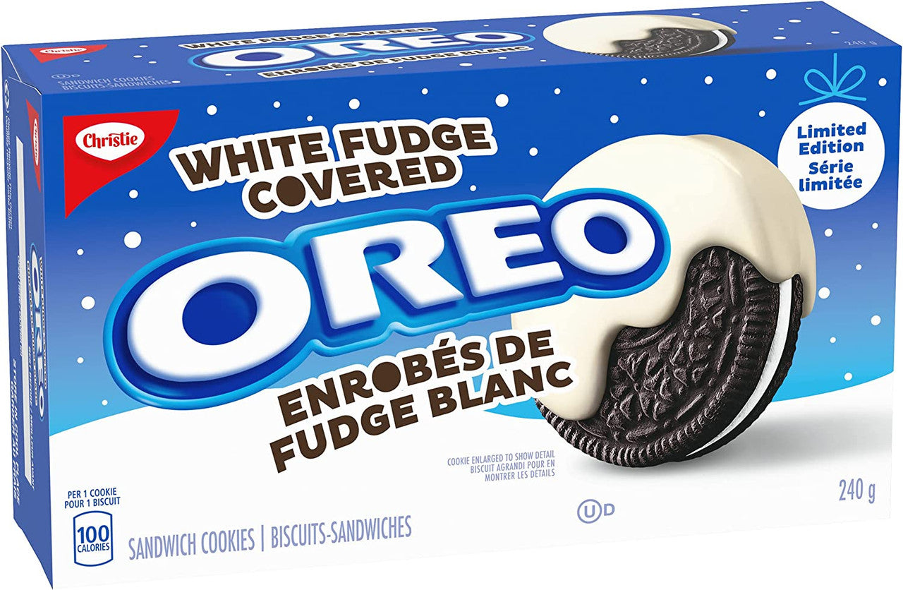 Christie White Fudge Covered Oreo Cookies, 240g/8.4 oz Box Front Side