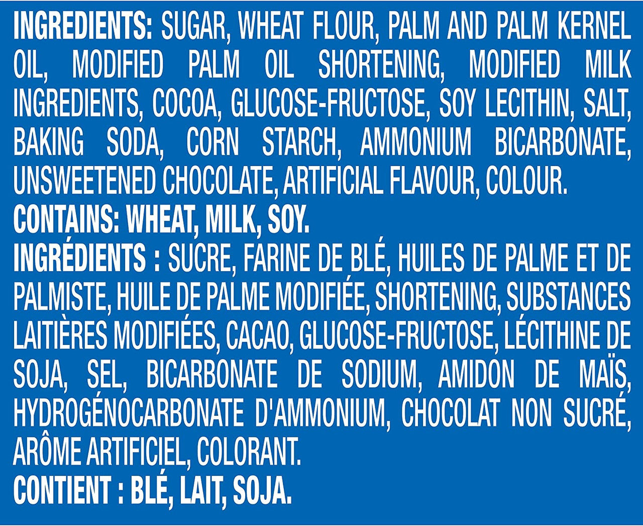 Christie White Fudge Covered Oreo Cookies, 240g/8.4 oz Box Ingredients