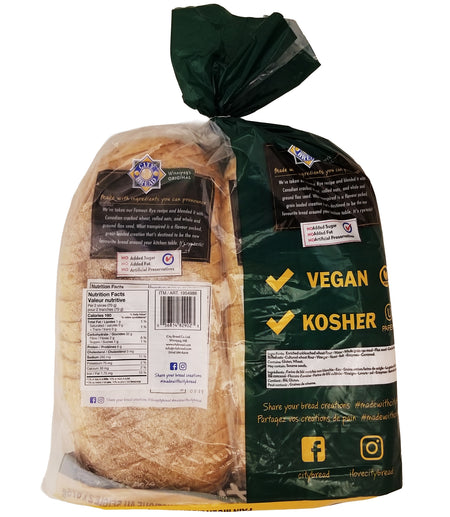 City Bread Rustic Rye Multigrain Bread 2x675g back of package