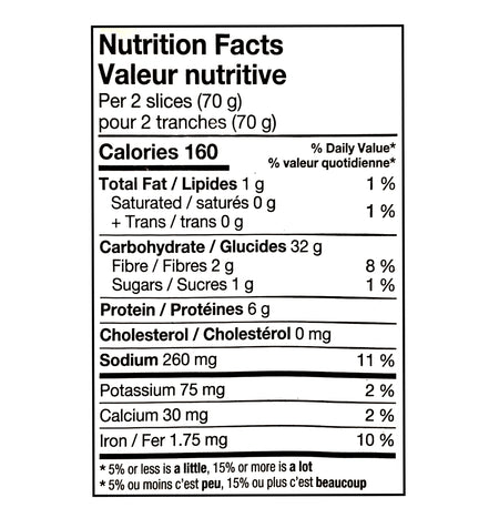 City Bread Rustic Rye Multigrain Bread nutrition facts 675g