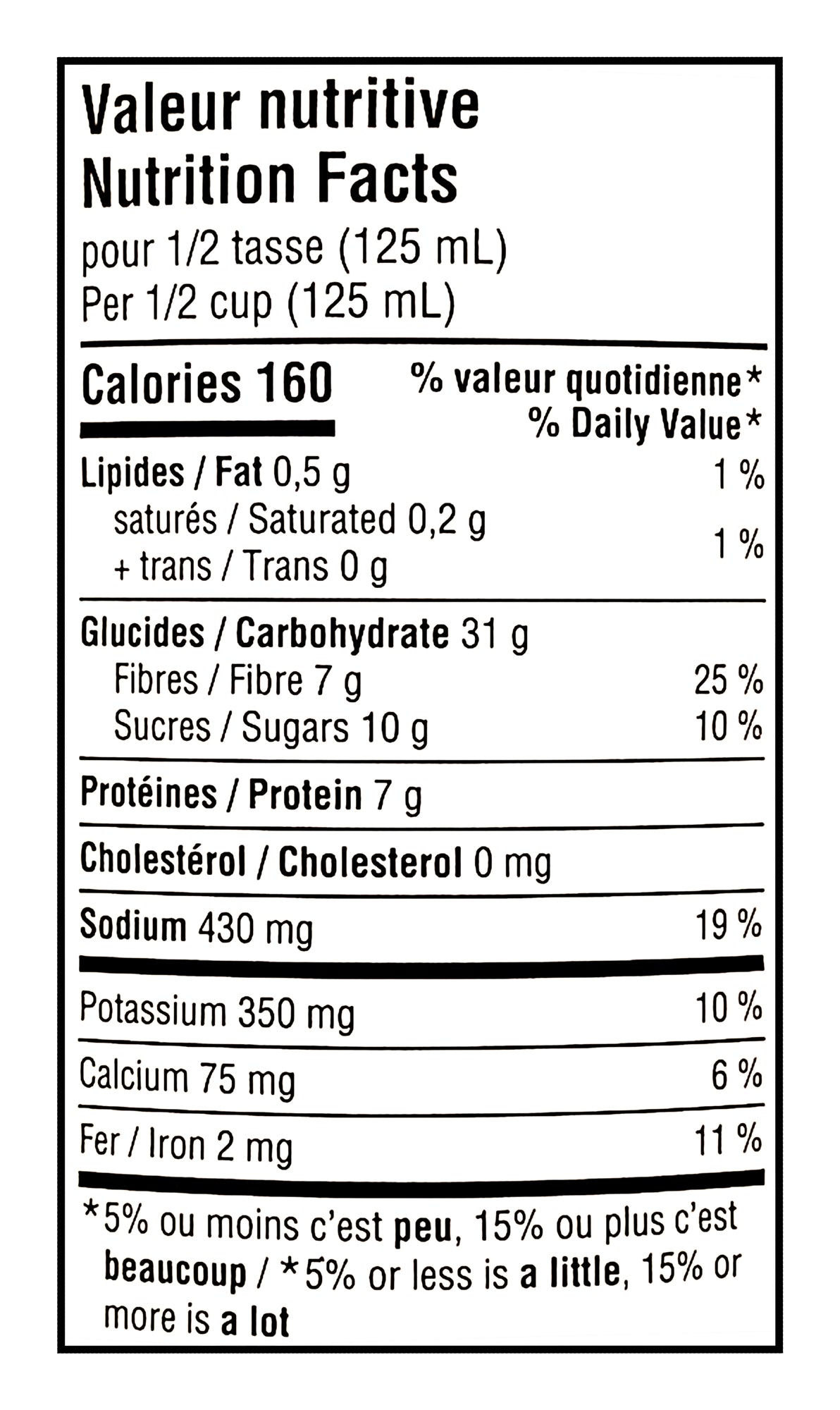 Nutrition facts label for Clark Gourmet Maple Chipotle Baked Beans, Ready-To-Serve - 398ml, showing calories, macronutrients, and micronutrients per serving.