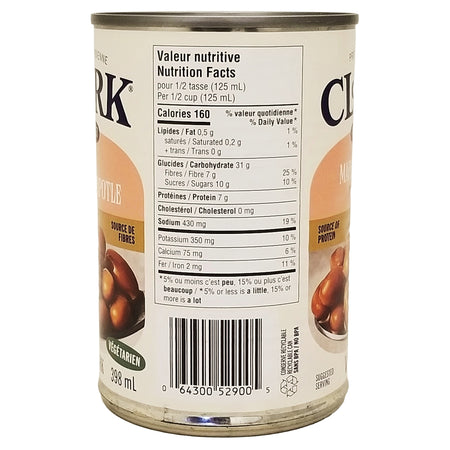 Clark Gourmet Maple Chipotle Baked Beans 398 ml (14 fl oz), side of package