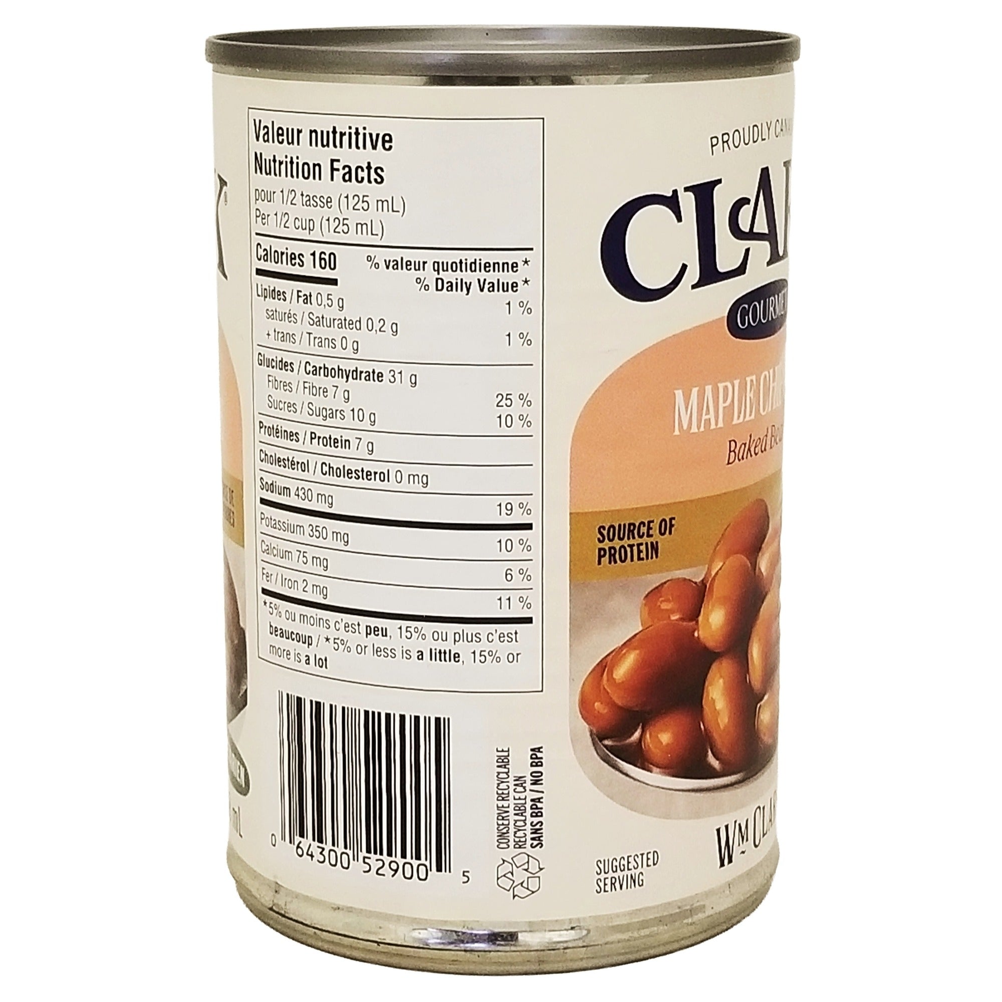 Clark Gourmet Maple Chipotle Baked Beans 398 ml (14 fl oz), UPC barcode