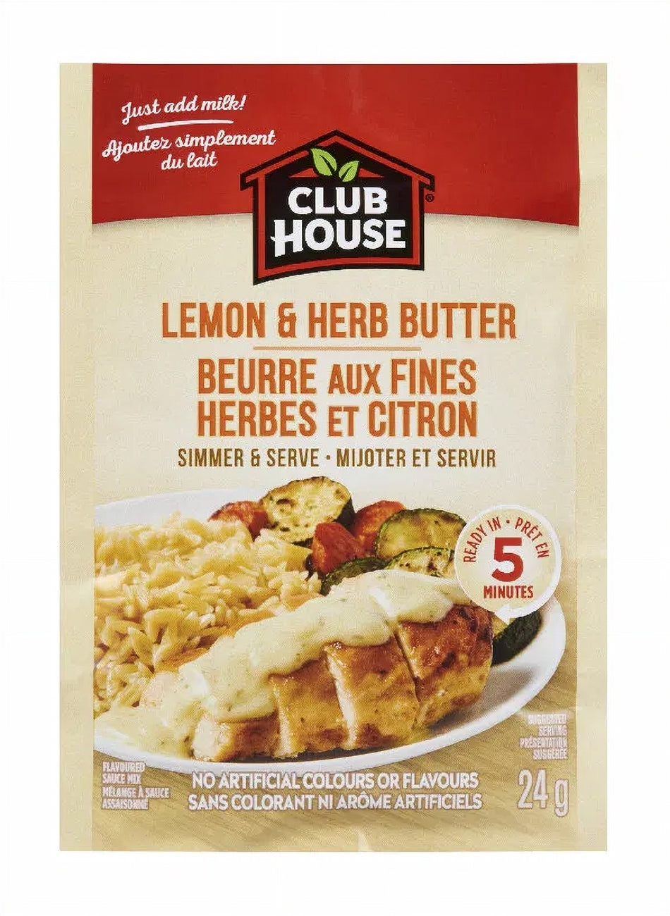 Club House Lemon & Herb Butter Gravy Mix, 24g/0.8 oz. Pouch - Front