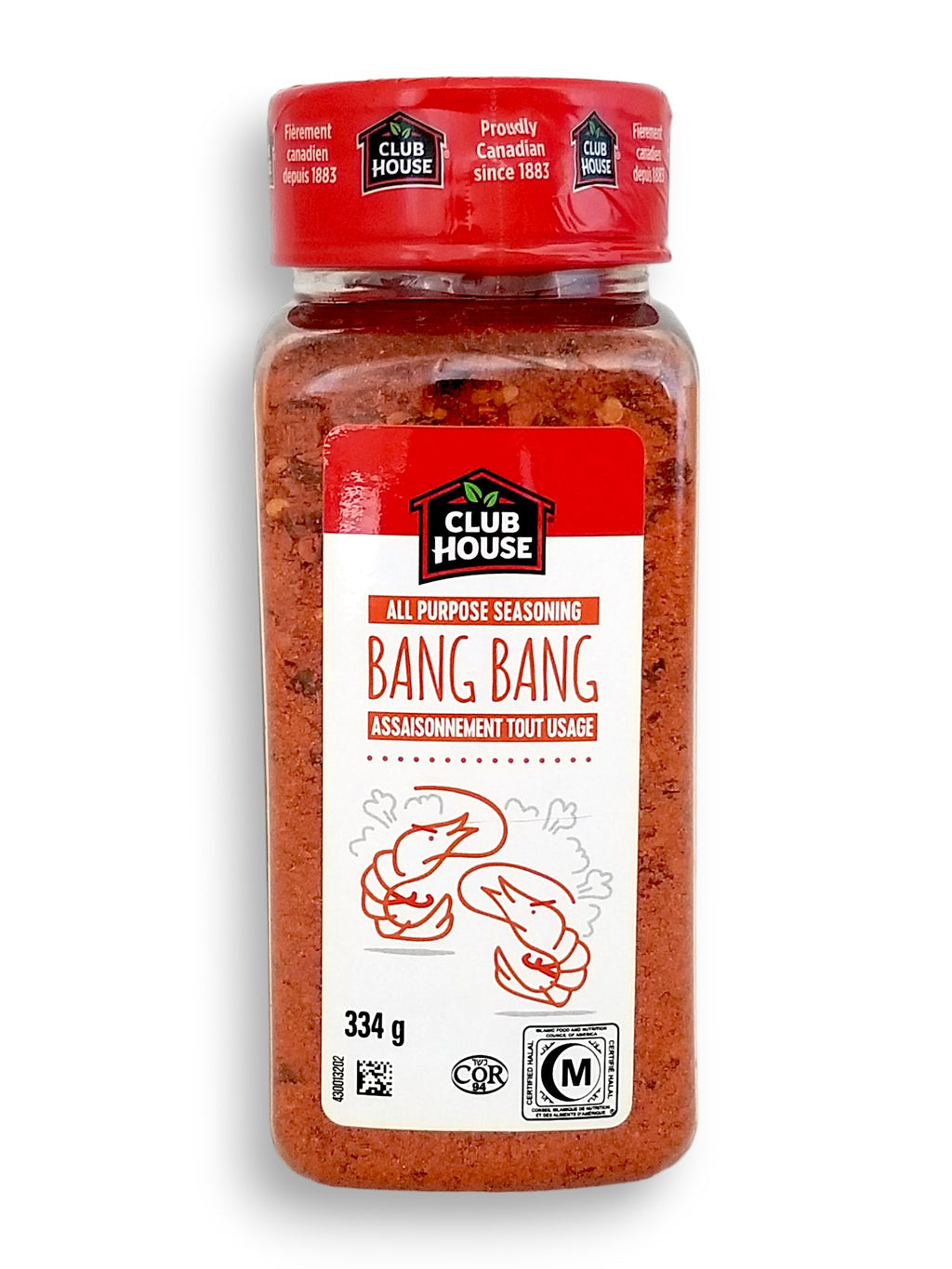 Front of Club House Bang Bang All Purpose Seasoning 334g/11.8 oz., Shaker