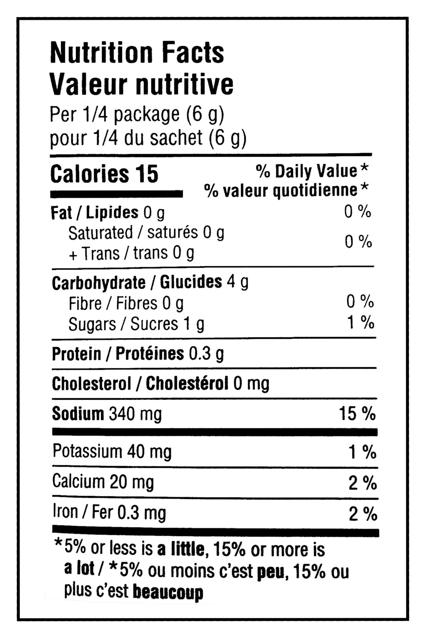 Club House Caramelized Onion & Bacon Gravy Mix, 24g/0.8 oz. Pouch - Nutrition Facts