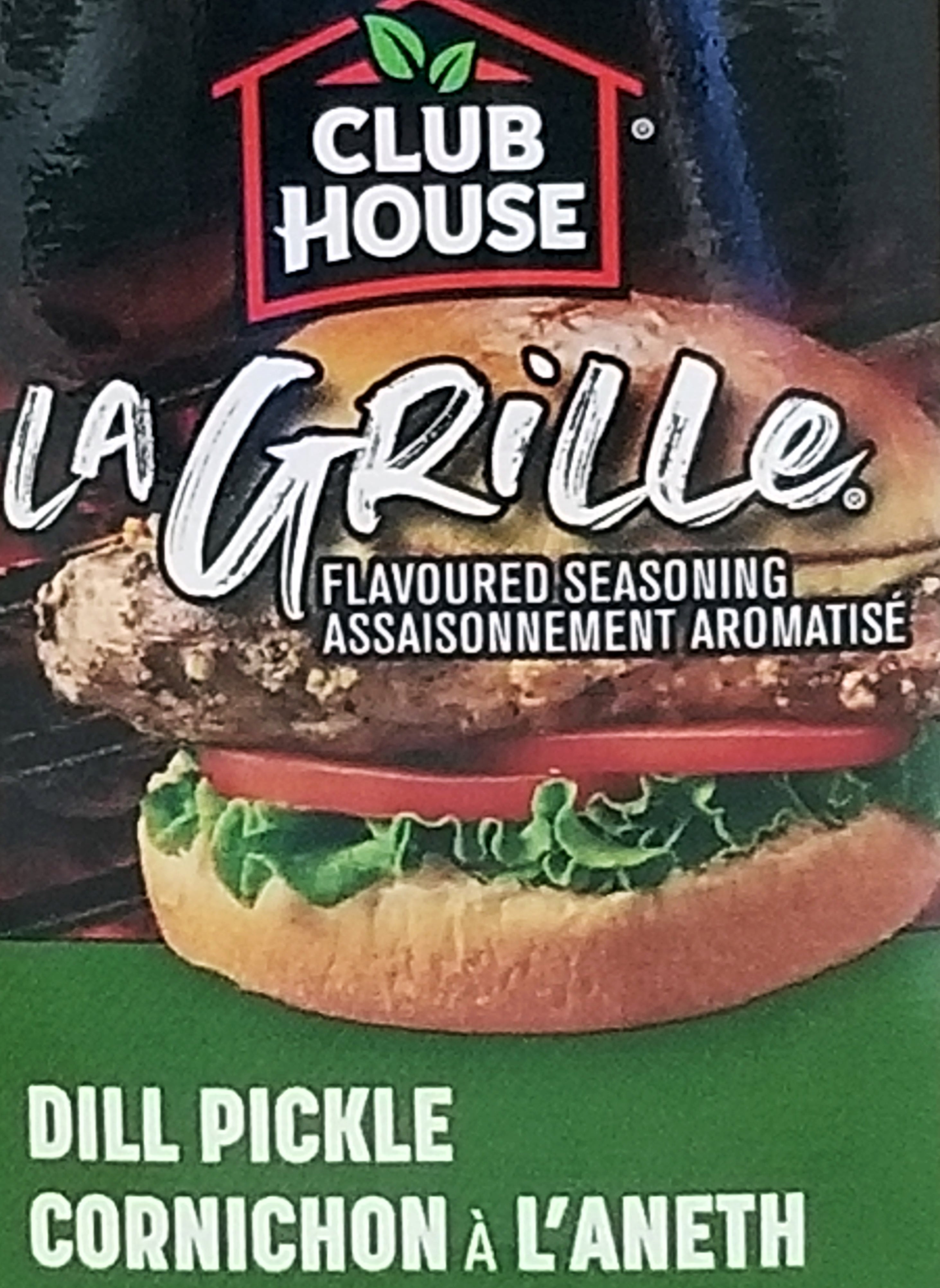Club House Dill Pickle Seasoning 334g, club house label.