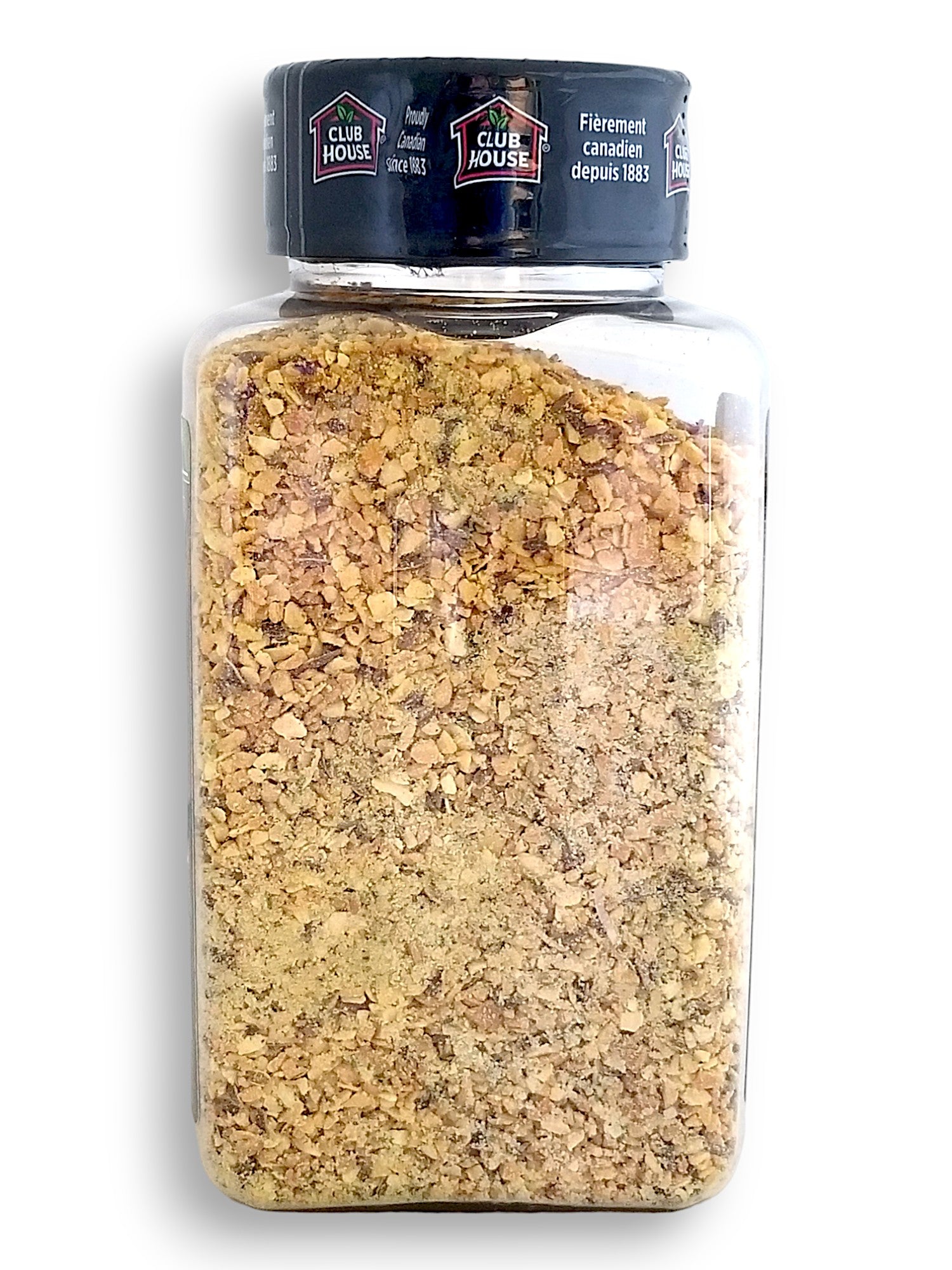 Club House Dill Pickle Seasoning 334g, side of shaker.