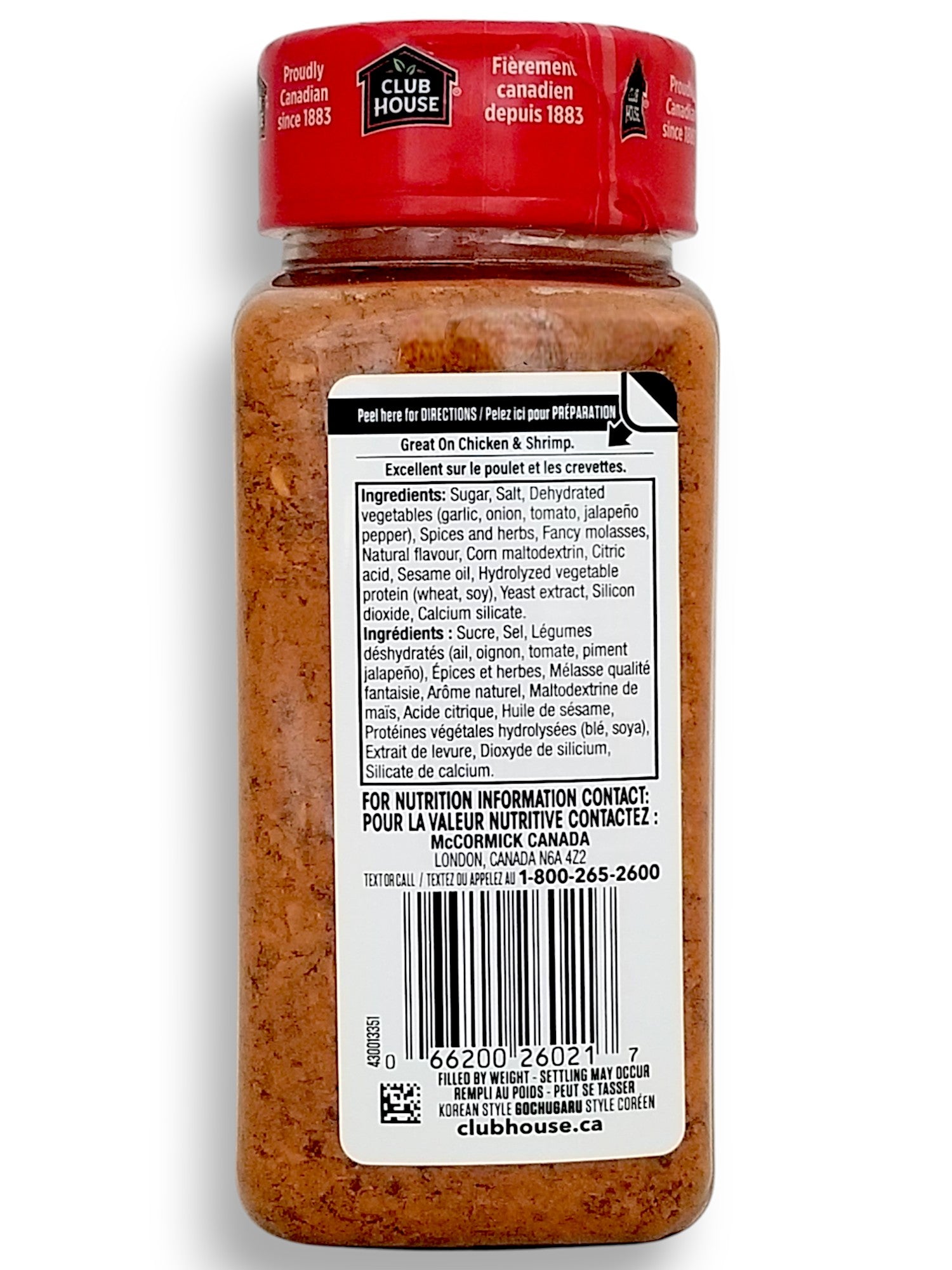 Club House Korean Style GOCHUGARU Seasoning, 364g/12.8 oz. - Back