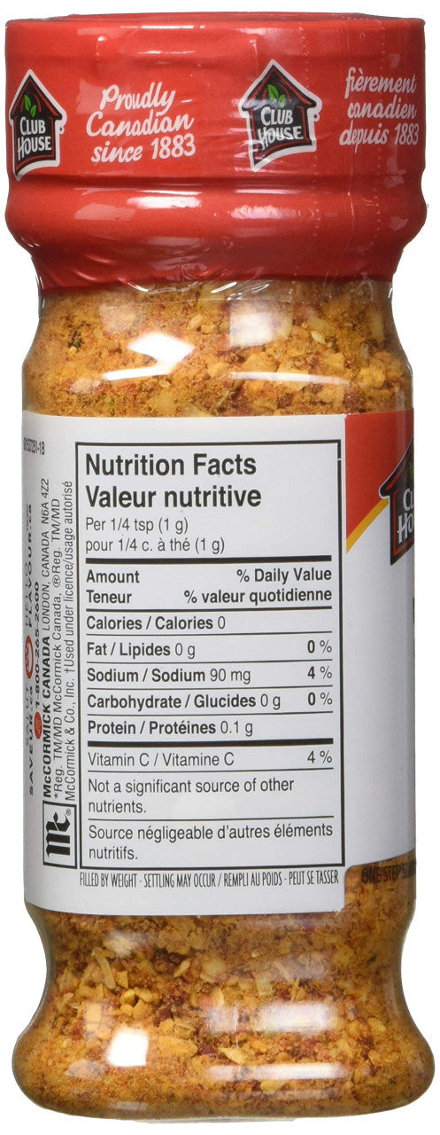 Club House, Herbs & Spices, Blends, Roasted Garlic & Peppers, 144g/5oz Back Side