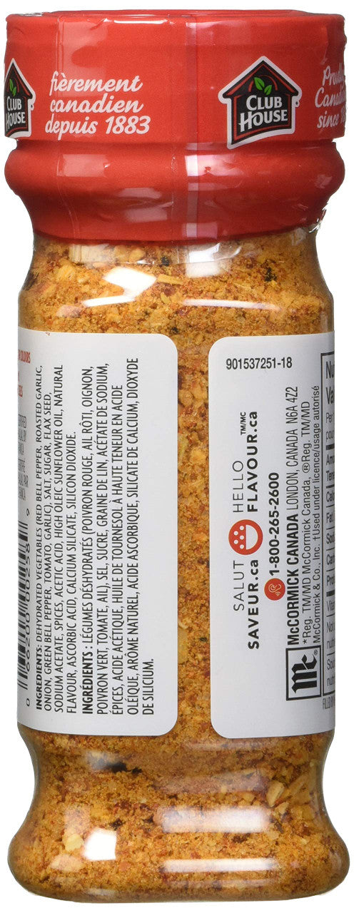 Club House, Herbs & Spices, Blends, Roasted Garlic & Peppers, 144g/5oz Right Side