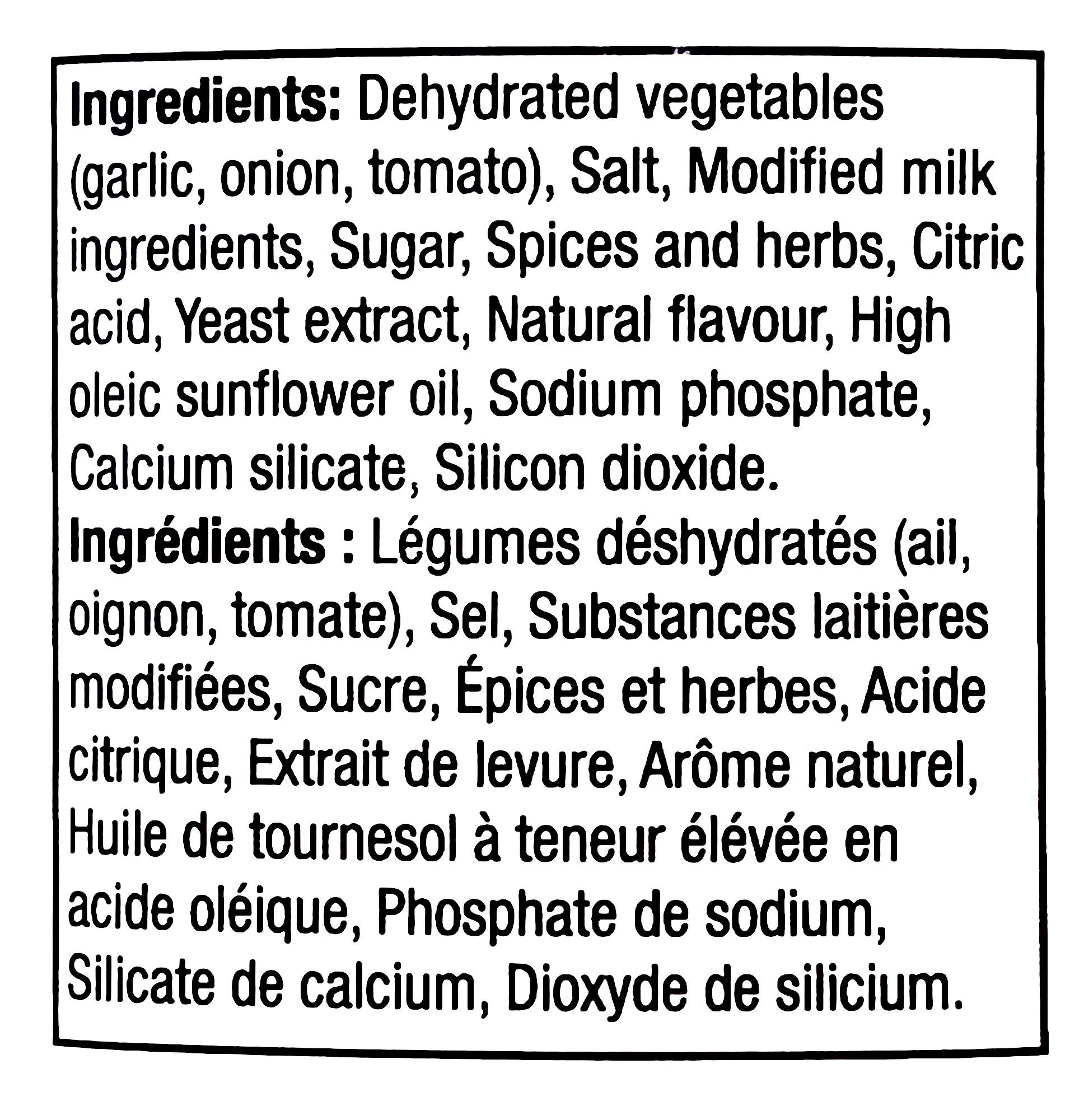 Club House Hot Ranch Seasoning, 165g/5.8 oz., Shaker, ingredients label.