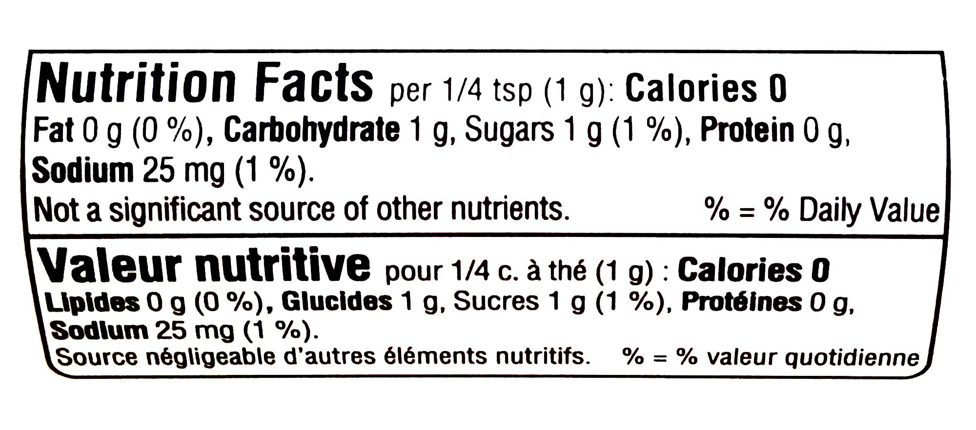 Club House Hot & Honey Seasoning, 170g/6 oz., Shaker, nutrition facts.